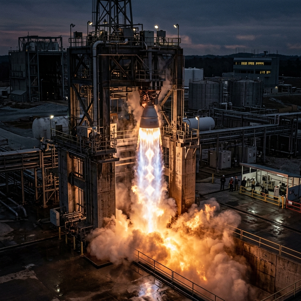 Rocket engine hot-fire